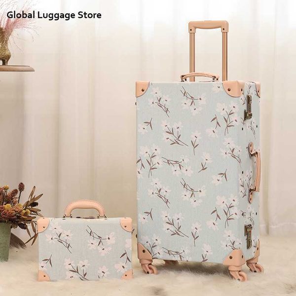 

20/24/26 дюймов hardside багажа счетчик прокатки стиле ретро для путешествий чемодан комплект