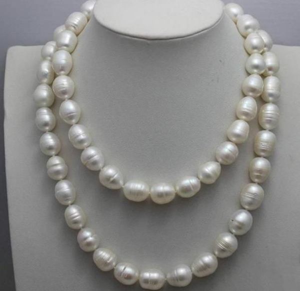 

12- 13mm baroque south sea white pearl necklace 14k gold clasp, Silver