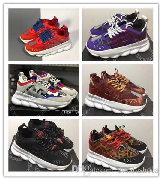 

Chain Reaction sneakes designer Sneakers Mens Women sport shoes leather Casual Shoes Trainer Lightweight sole with box