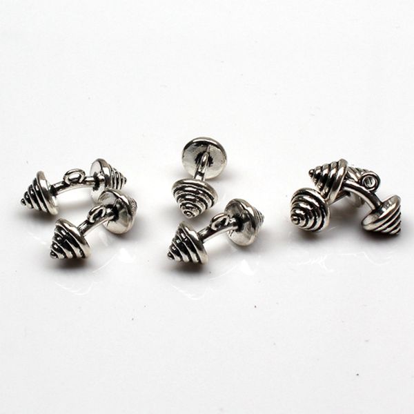 

5pcs charms fitness equipment dumbbell 8*8*23mm antique tibetan pendant accessories diy vintage bracelet necklace handmade, Black