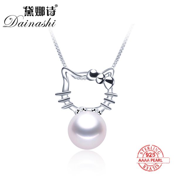 

wholesale price natural freshwater pearl necklace fashion cute katie pendant 925 sterling silver zircon fine jewelry for women
