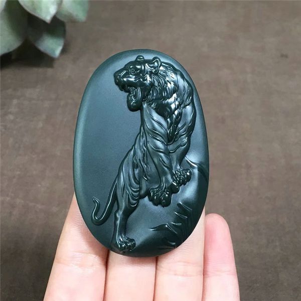 

hetian jade jade tiger pendant old pit fine pendant hp02#, Silver