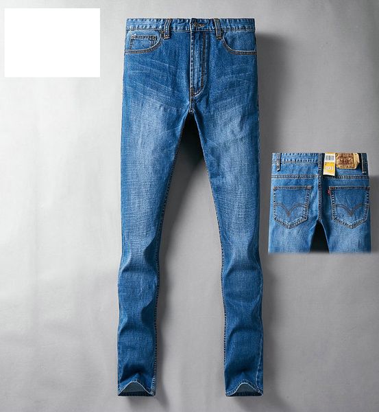 

levi classic jeans mens designer jeans luxury fashion casual pants street hip hop trousers boutique slim pants distressed jeans wild pants, Blue