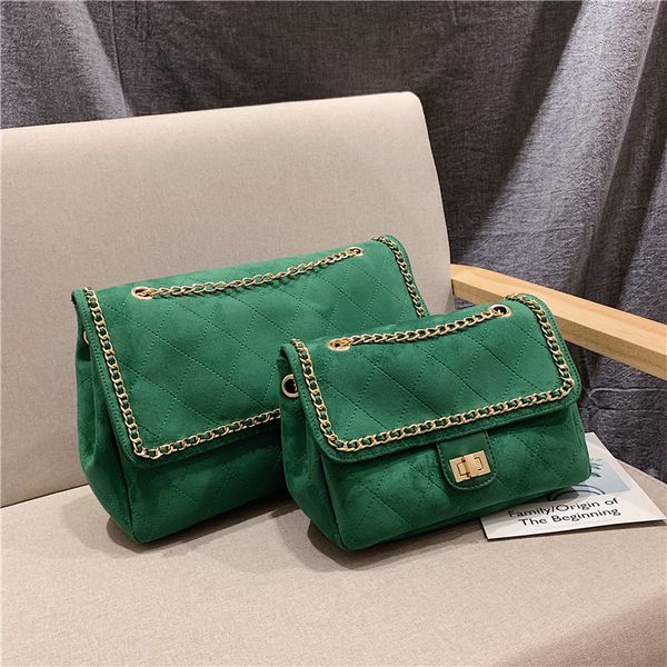 

vintage classic plaid female tote bag 2019 new quality matte leather women's handbag lock chain shoulder messenger bags