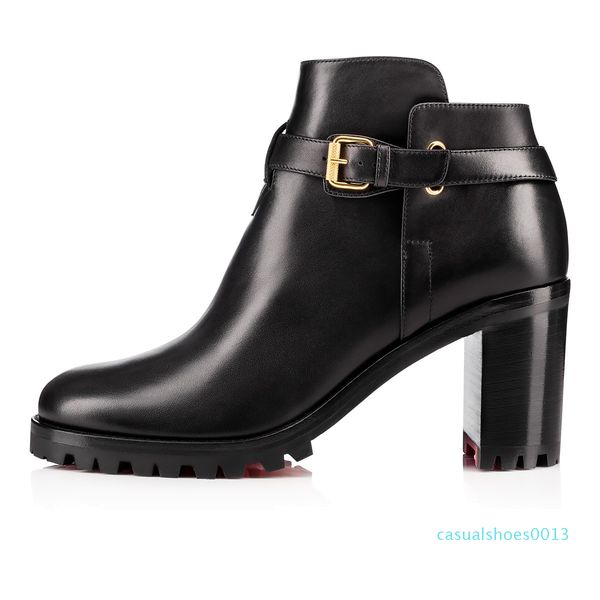 

fashion women red bottom boots black leather communa ankle boots for women flat party dress winter luxury designer shoes