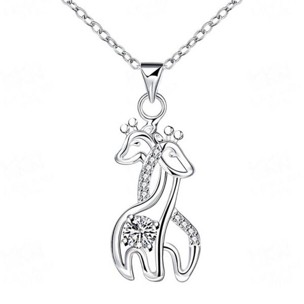 

олень ожерелье винтаж олень ожерелье вечной формы с серебряным ожерельем, Silver