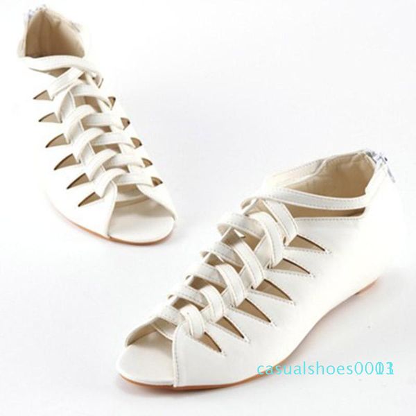 

doratasia 2020 new ladies retro lace-up sandals 2020 elegant peep toe sandals women low wedges gladiator shoes woman c13, Black