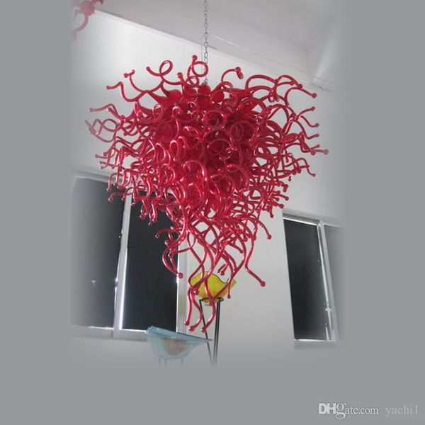 

red new arrival hand blown borosilicate glass dale chihuly murano art selling clear glass chandelier for livingroom bedroom