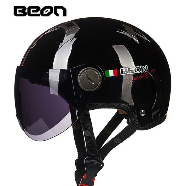 

beon motorcycle helmet vintage chopper half open face helmet moto casco men women scooter retro motorbike