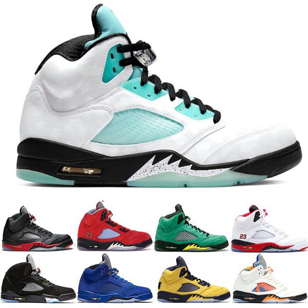 

sale island green bred 5 5s bred og basketball shoes grape michigan ice blue psg wings trophy room wings mens trainers sneakers, White;red