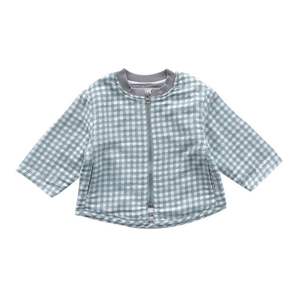 

Spring Baby Plaid Jacket Clothes Children Cardigan Out Clothes 0-5 Years Old