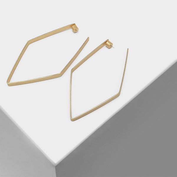 

amorita boutique rhombus design exaggerated metal drop earrings, Silver