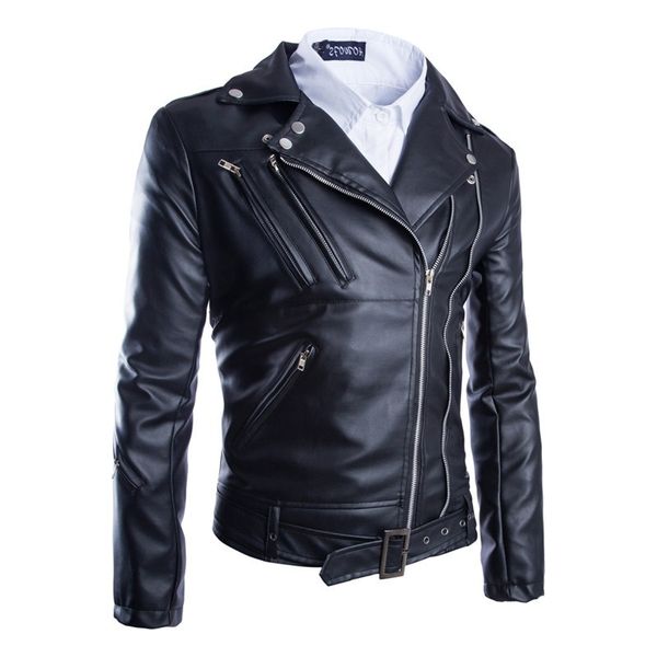 

dropshipping new arrive brand leather jacket men's leather jackets jaqueta de couro masculina fashion 80s motorcycle coats, Black