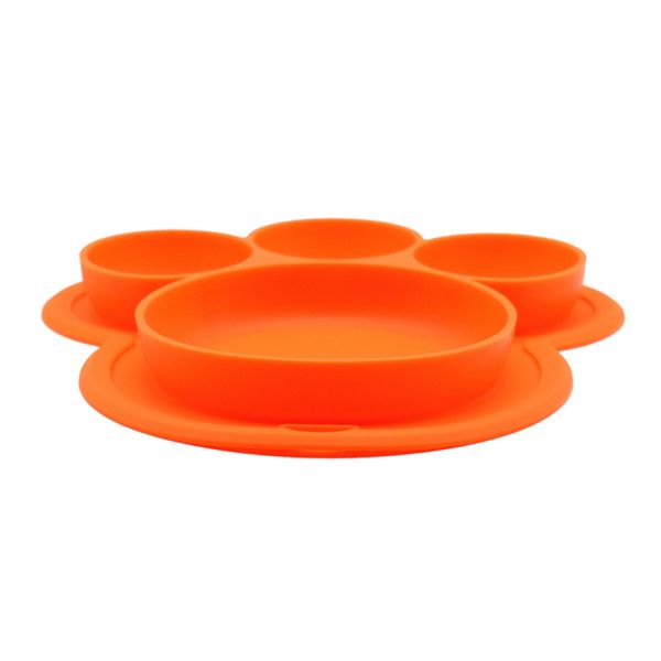 

bear paw toddler plate portable baby plates for toddlers and kids bpa-dishwasher & microwave safe silicone placemat