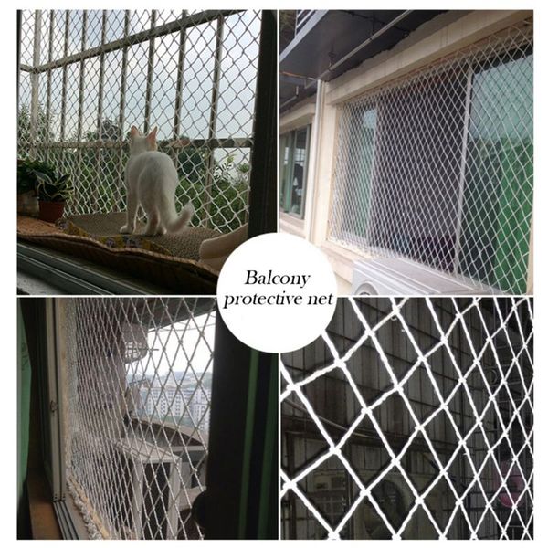 

protective net for pet children safe shelter anti-lost cat dog mesh durable white nylon rope fence for home garden