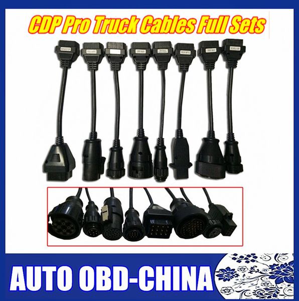 

full set 8 cable truck cables for tcs scanner cdp pro obd2 cable truck obd adaptor connectors ing