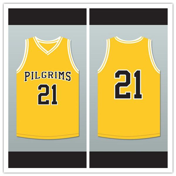 

Rob Brown Jamal Wallace 21 Pilgrims Basketball Jersey Finding Forrester