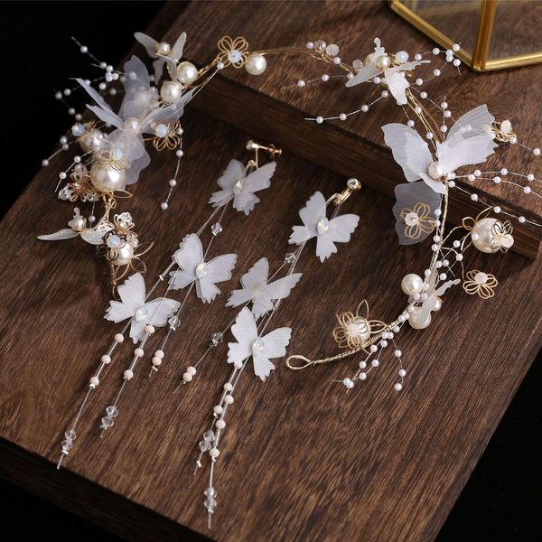 

wedding girl accessories soft chain hair hoop hair band headwear golden pearl the ball manual hair decorate, Silver