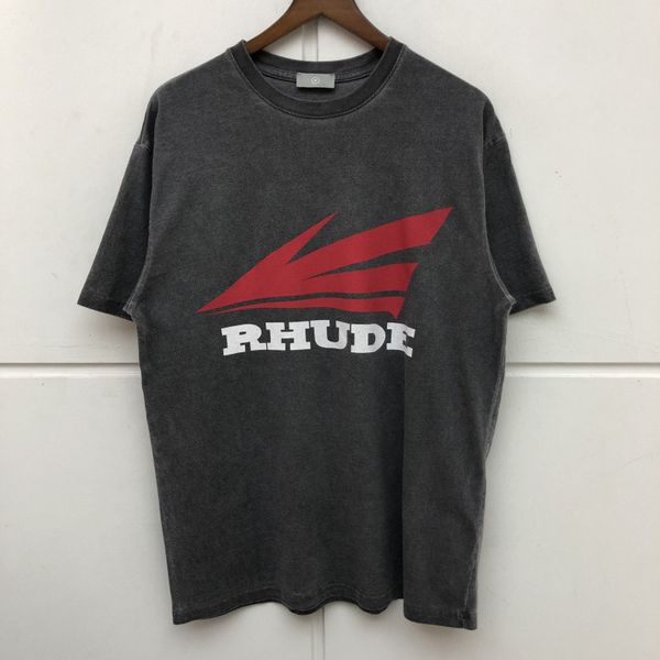 

лучшее качество rhude tee мужчины женщины collaboration limited крупногабаритные футболки hiphop rhude t-shirt men, White;black