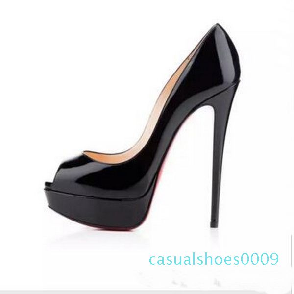 

classic brand red bottom high heels platform shoe pumps nude/black patent leather women dress wedding sandals size 34-45 l c09