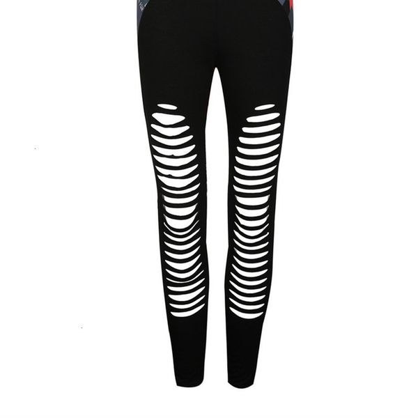 

sport leggings women high waist patchwork hollow out printed summer breathable dry quick sporting fitness leggings, Black