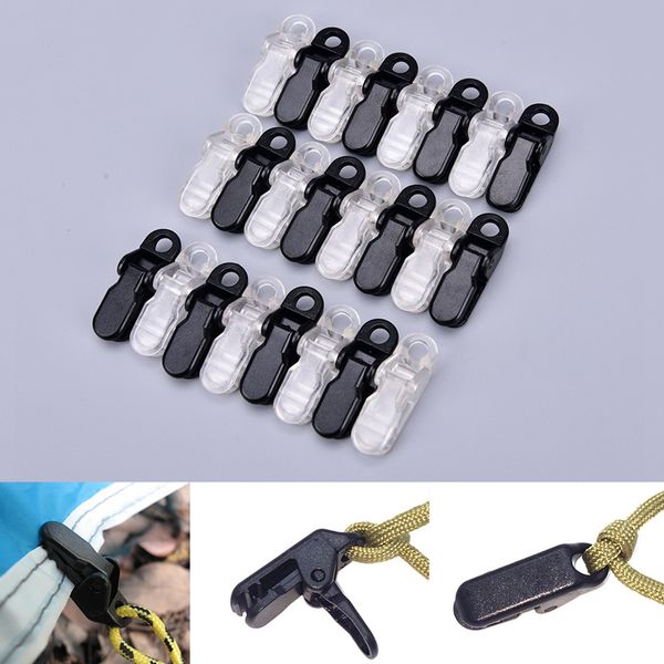 

uxradg windproof tarp clips awning clamp set instant clip tent camping accessories on tarpaulin eyelets 12pcs (transparent