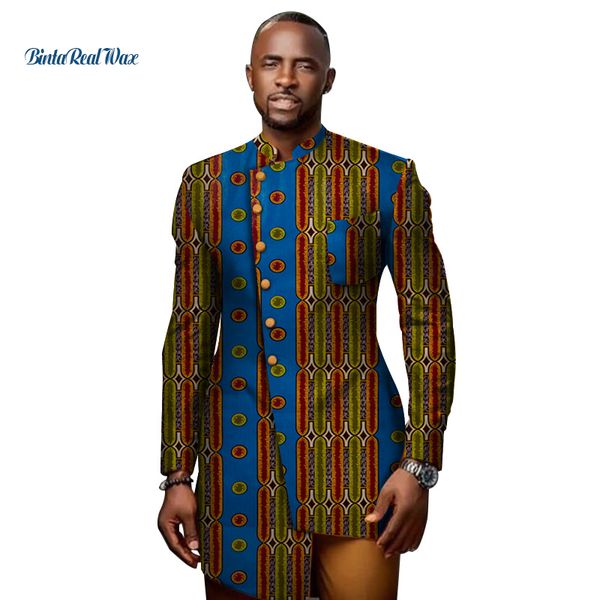 

bazin riche men 100% cotton shirts dashiki african print patchwork shirts african style clothing 2019 clothes wyn706, Red