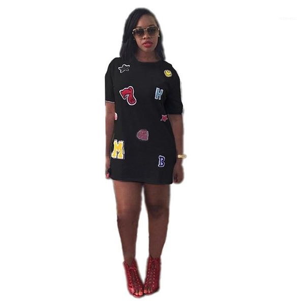 

female clothing fashion style casual apparel womens summer designer tshirts dresses crew neck short sleeve black floral print, Black;gray