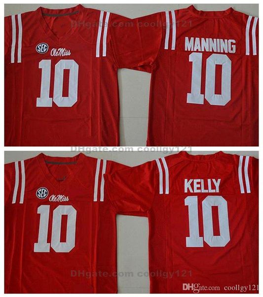 

2018 ole miss rebels college football jerseys 10 eli manning jersey stitched red 10 chad kelly jersey university football shirts, Black;red