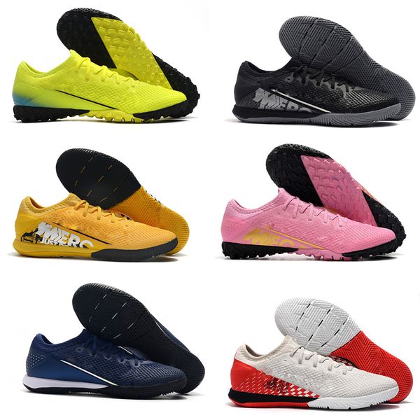 

indoor mens soccer cleats shoes durable mercurial vapors xiii pro tf fg neymar football boots turf low ankle 13 elite futebool size39-45