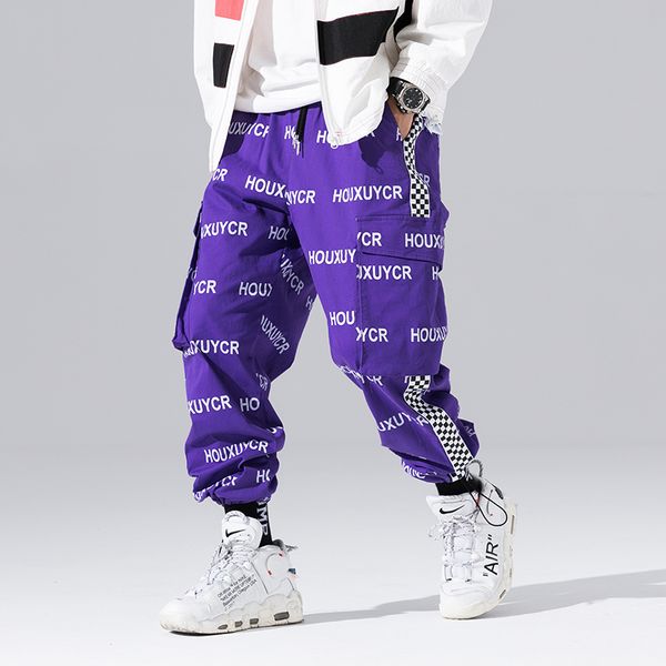 

new arrival harajuku japanese style letter printed fashionable men's jogger trousers hip hop autumn casual male harem pants, Black