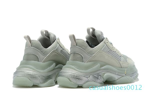 

2019 новый роскошный париж тройной 3,0 кристалл днища vintage высота мужская мода платформы кроссовки женщины красный золотой серый дизайнер, Black