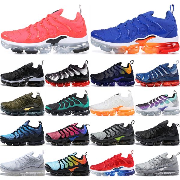 

2019 tn plus running shoes men women wool grey game royal tropical sunset creamsicle designer sneakers size 36-45, White;red