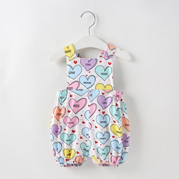 

new born baby clothes girls rompers love heart pink ruffle romper rainbow bloomers toddler jumpsuit cute infant clothing summer, Blue