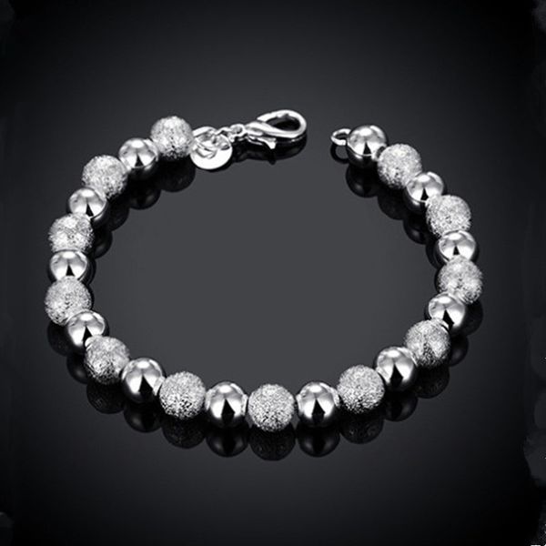

fashion womens silver friendship beaded wrap bracelet jewelry gift chains long 21cm trendy style beads bracelet bangle for women, Black