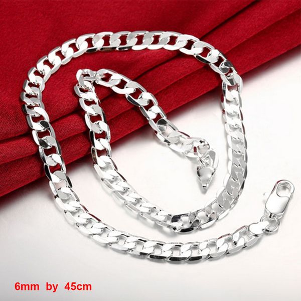 

men chain necklace smooth flat side necklace geometry cool ring shape plated silver charming gifts delicate fabala jewelry 6mm