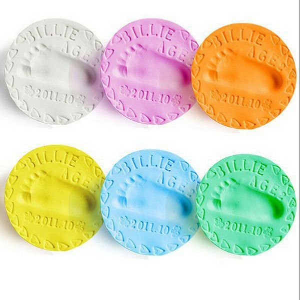 

baby footprint ultra light stereo baby care air drying soft clay baby hand foot imprint kit casting diy toys paw print pad new