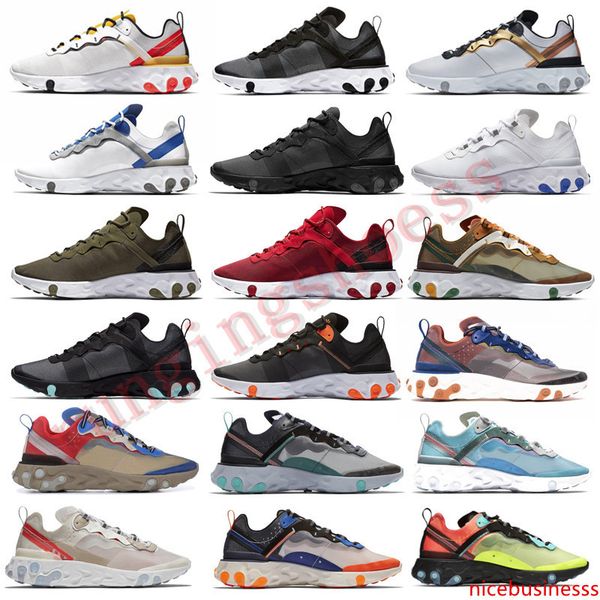 

87 react element 55 undercover women men running shoes game royal blue red olive camo volt racer pink epic trainers sneakers