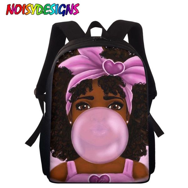 

noisydesigns pink african american girls print school bag for kids cute girls schoolbag afro magic bookbags