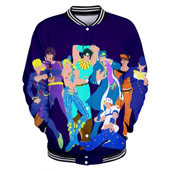 

warm blood hoodies jojo of wonderful adventure comic character 3d printing men and women paragraph baseball clothes hoodie, Blue;black
