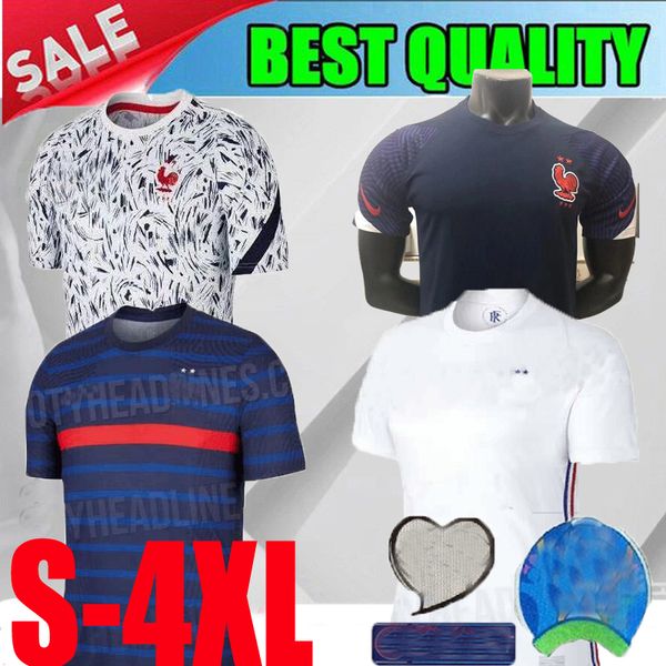 

20 21 france hom away mbappe griezmann soccer jerseys 2020 2021 european cup french giroud blue white soccer jerseys s-4xl sales custom, Black;yellow
