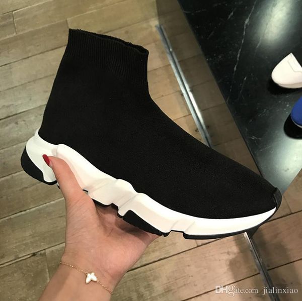 

2019 new air wool knit speed trainer sneakers classic brand designer mens womens fashion flat sock shoes boot, Black