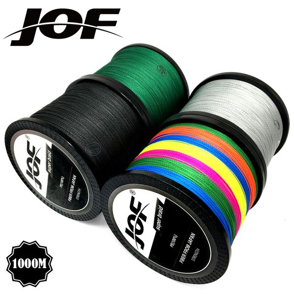 

jof brand fishing line 1000m pe multifilament braided fish line 4 strands 10lb-80lb carp fishing rope cord fishing tackle t191016