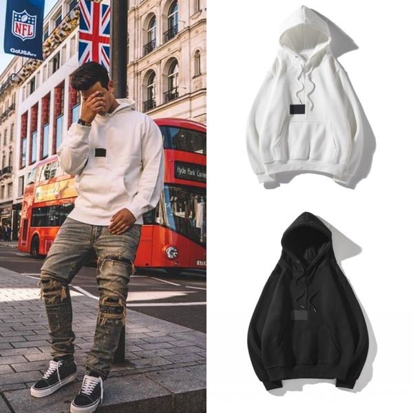 

19fw box logo mens designer hoodies mens casual hoodies men women couples cotton sweatshirt black white m-2xl