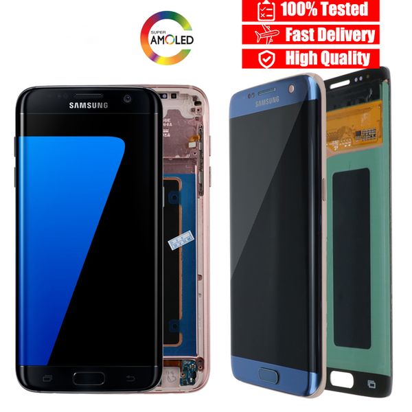 

original 5.5 display with the burn-shadow lcd with frame for samsung galaxy s7 edge g935 g935f touch screen digitizer assembly