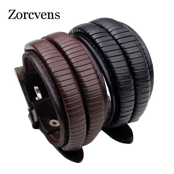 

zorcvens 2020 vintage leather men bracelets punk handmade wide cuff rope bracelet woven wristband bangles for men jewelry, White