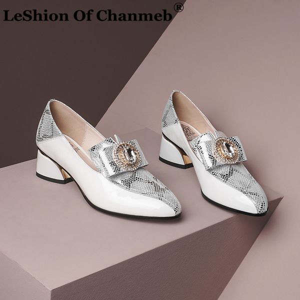 

shoes women real cow leather shoes woman snakeskin gemstone diamond bow-knot pumps ladies office work shoe, Black