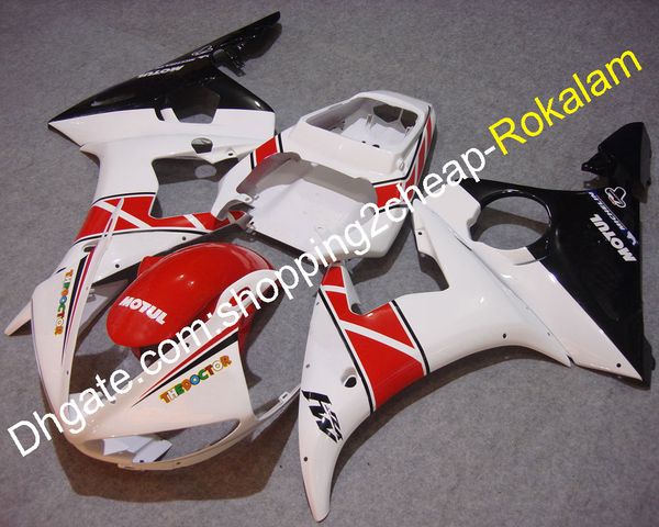 YZF 600 R6 2005 Yamaha YZFR6 için ABS Plastik Plastik Fairing 05 Periler Motosiklet Kırmızı Beyaz Siyah (Enjeksiyon Kalıplama)