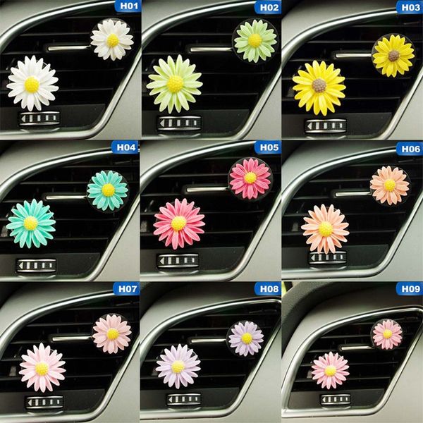 

2pcs small daisy car perfume clip lady car air-conditioner decoration perfume flower car-styling air freshener