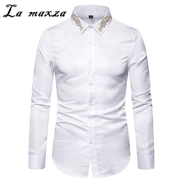 

2020 print causal mens shirt cotton fashion long sleeves spring button up shirt plus size, White;black